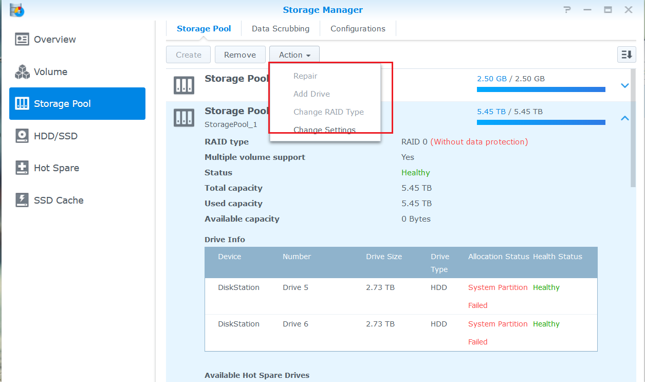 StoragePool-AddDrive-ineffective