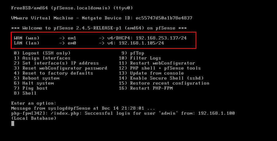 pfsense_wan_lan_config